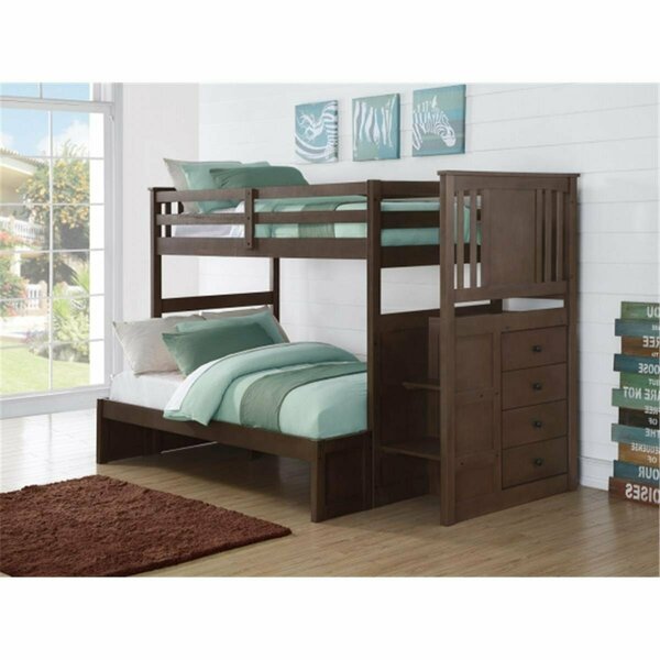 Pivot Direct Princeton Twin Over Full Stairway Bunk - Slate Grey PD_2204SG_TF